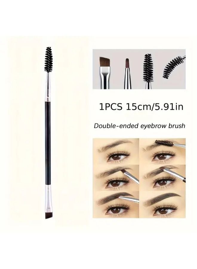 5.91 Inch Double Headed Eyeliner Eyebrow Brush Angled Mascara Spiral Eye Makeup Tool - Image 3